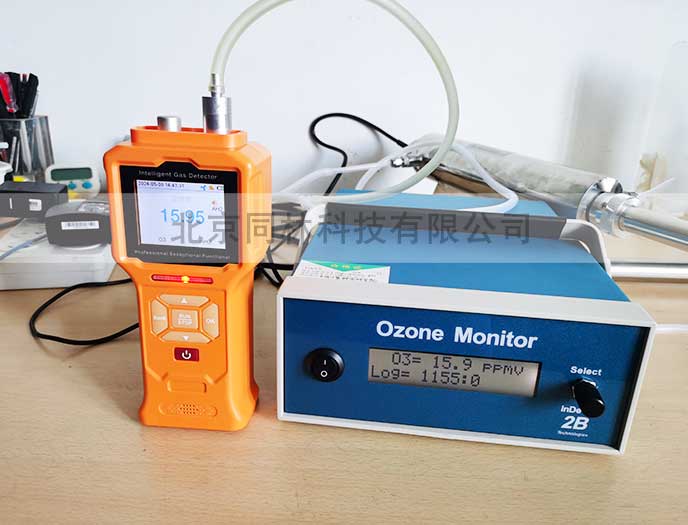 美国2B臭氧检测仪与同林J2检测仪浓度对比